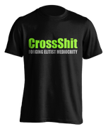 black "CrossShit: Forging Elitist Mediocrity" T-Shirt