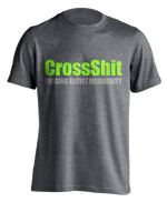 dark heather grey "CrossShit: Forging Elitist Mediocrity" T-Shirt