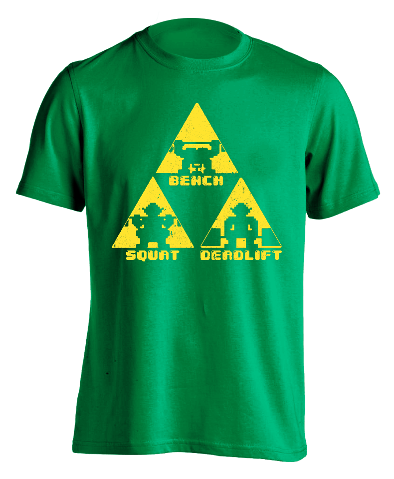 Kelly green "TriForce Powerlifting" T-shirt