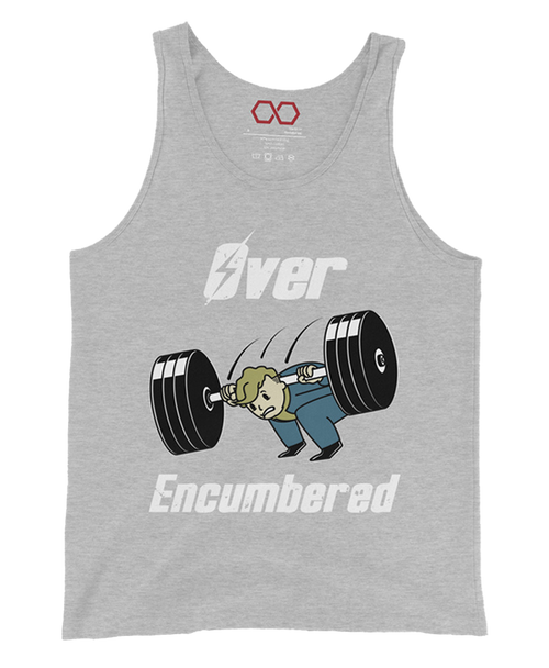 heather grey "Over-Encumbered: Squat" Tank Top