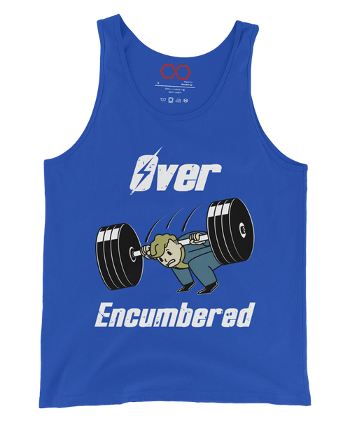 royal blue "Over-Encumbered: Squat" Tank Top