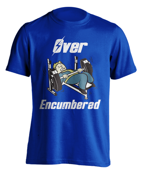 royal blue "Over-Encumbered - Bench" T-shirt