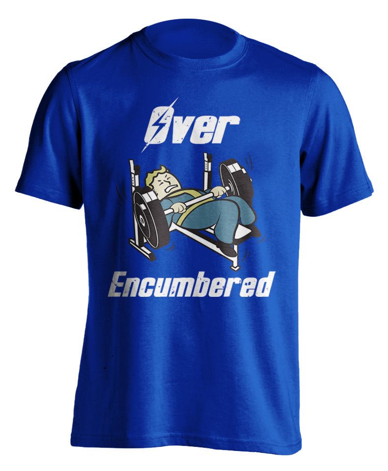 royal blue "Over-Encumbered - Bench" T-shirt