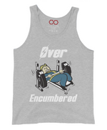 heather grey "Over-Encumbered" tank top