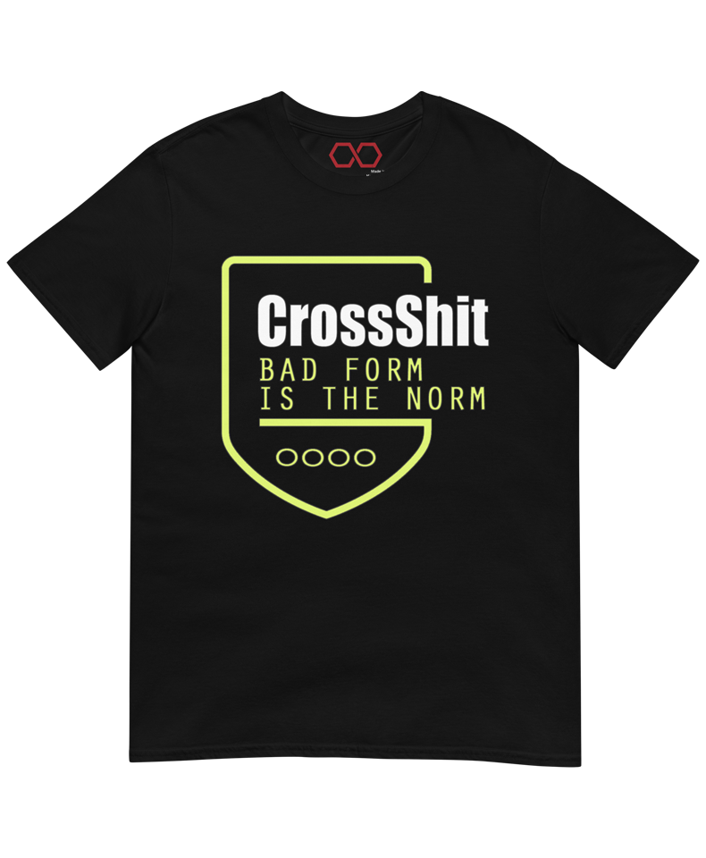 black "Bad Form is the Norm" T-shirt