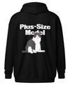 black "Plus-Size Model: Cade" zip hoodie (back)