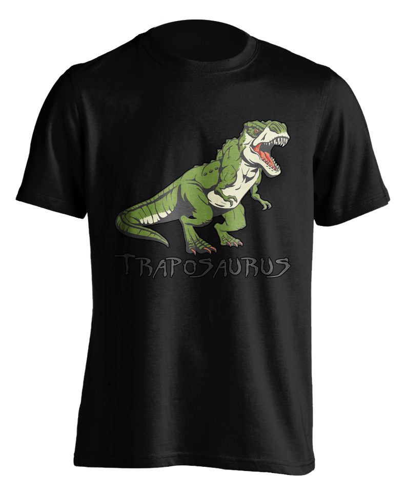black "Traposaurus" T-shirt