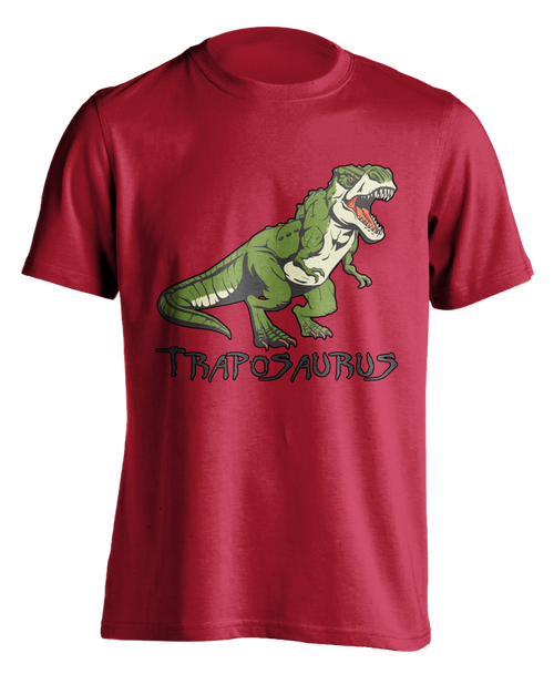 red "Traposaurus" T-shirt