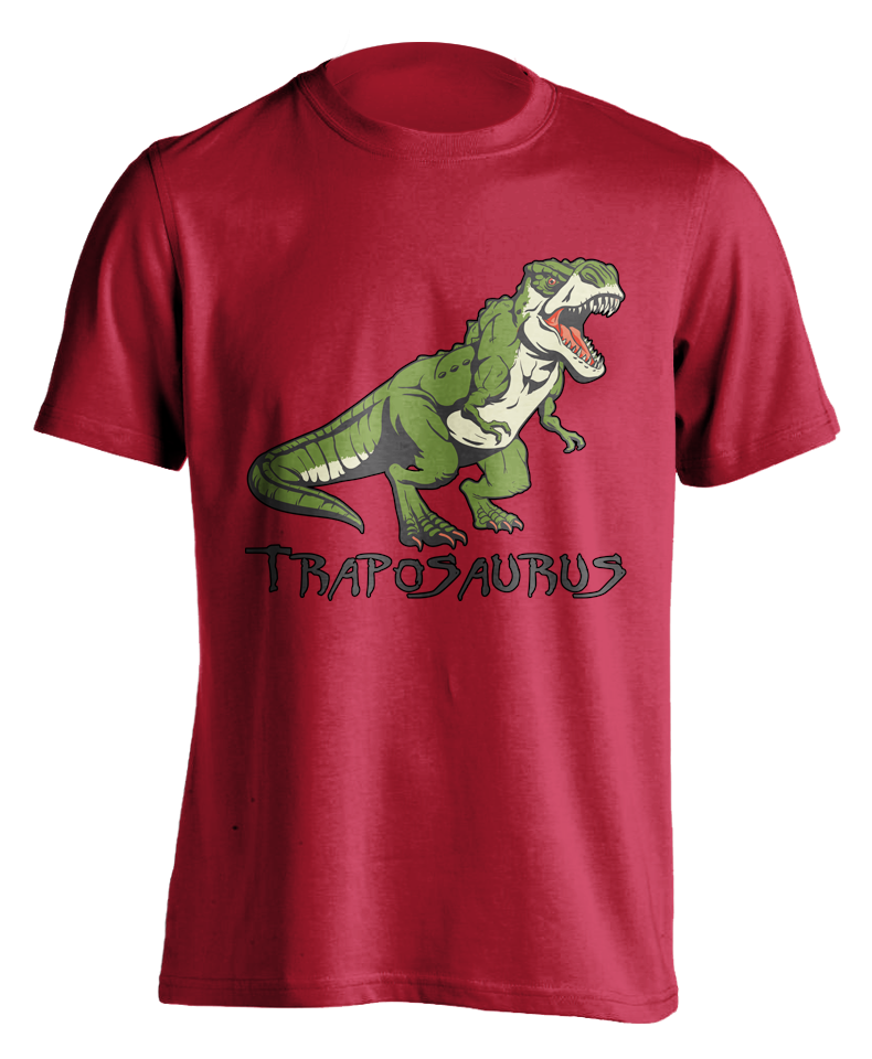 red "Traposaurus" T-shirt