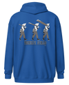 royal blue "Progressive Overloard" zip hoodie