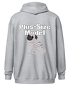 sport grey "Plus-Size Model: Doggo" zip hoodie (back)