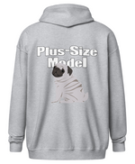 sport grey "Plus-Size Model: Doggo" zip hoodie (back)