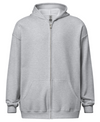 sport grey "Plus-Size Model: Doggo" zip hoodie (front)