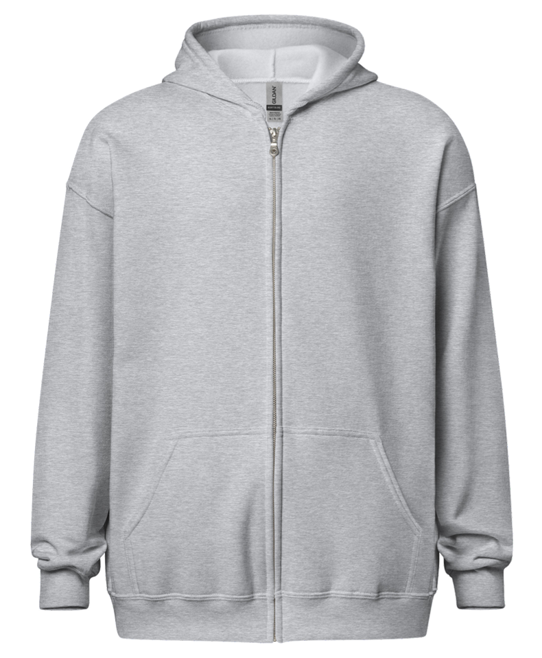 sport grey "Plus-Size Model: Doggo" zip hoodie (front)