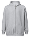 sport grey "Plus-Size Model: Cade" zip hoodie (front)