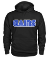 "GAINS" black pullover hoodie