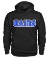 "GAINS" black pullover hoodie