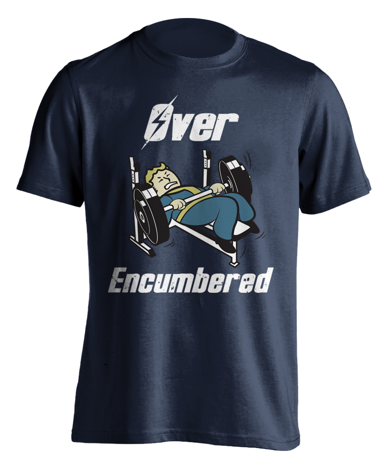 navy "Over-Encumbered" T-shirt