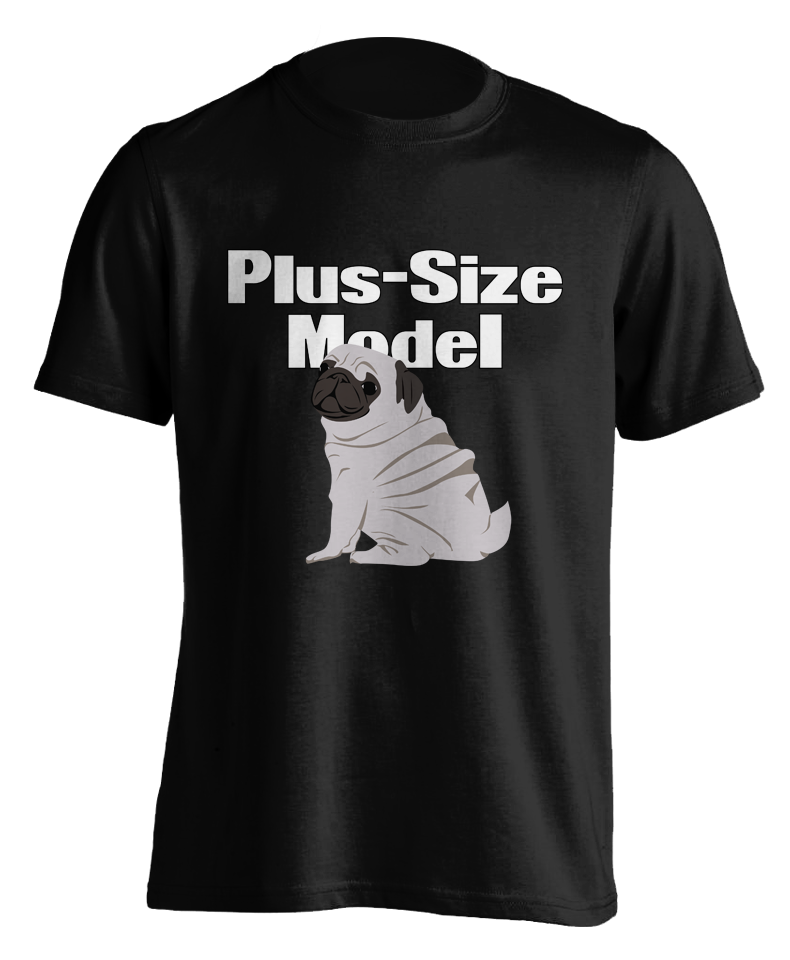 black "Plus-Size Model" T-shirt