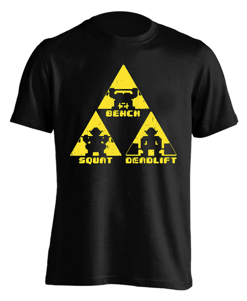 black "TriForce Powerlifting" T-shirt