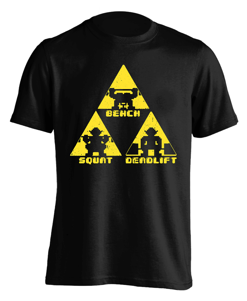 black "TriForce Powerlifting" T-shirt