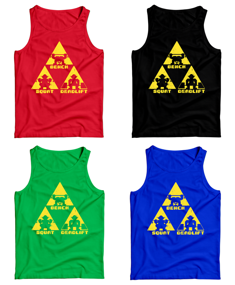 "TriForce Powerlifting" Tank Top Completionist Bundle