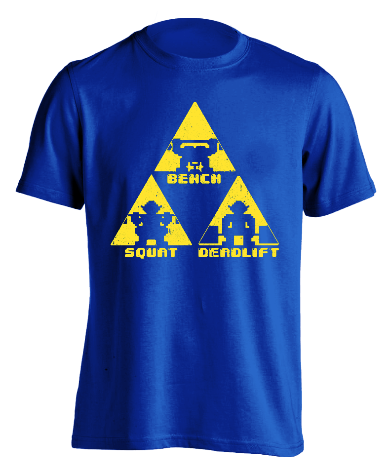 royal blue "TriForce Powerlifting" T-shirt