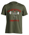 army green "No Quarter Squats" T-shirt