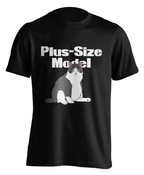 black "Plus-Size Model: Cade" T-shirt