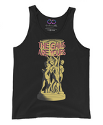 black "The Gains Are Yours" tank top