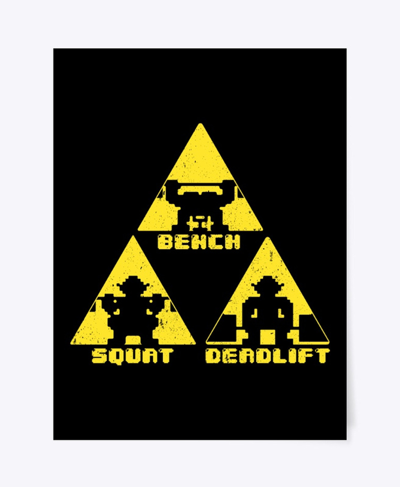 black "TriForce Powerlifting" 18x24 poster