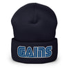 navy "GAINS" beanie