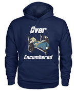 "Over-Encumbered" navy pullover hoodie