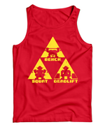red "TriForce Powerlifting" tank top