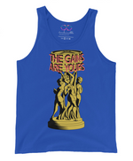 royal blue "The Gains Are Yours" tank top