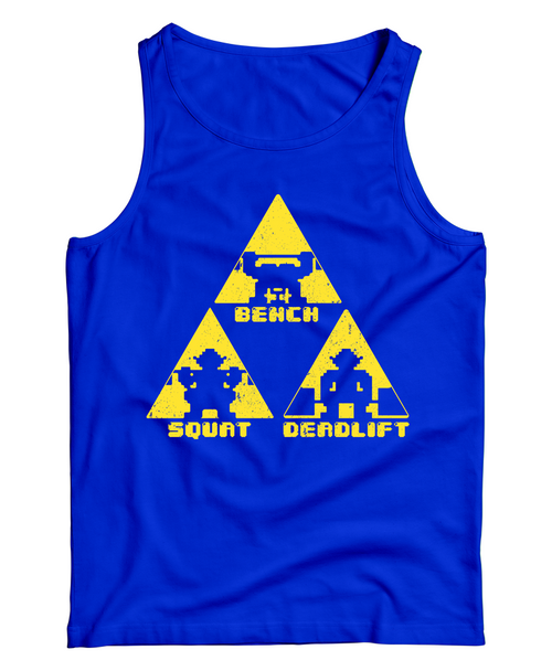 royal blue "TriForce Powerlifting" tank top