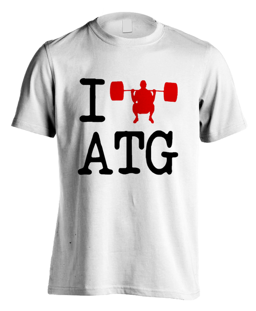 white "I Squat ATG" T-Shirt