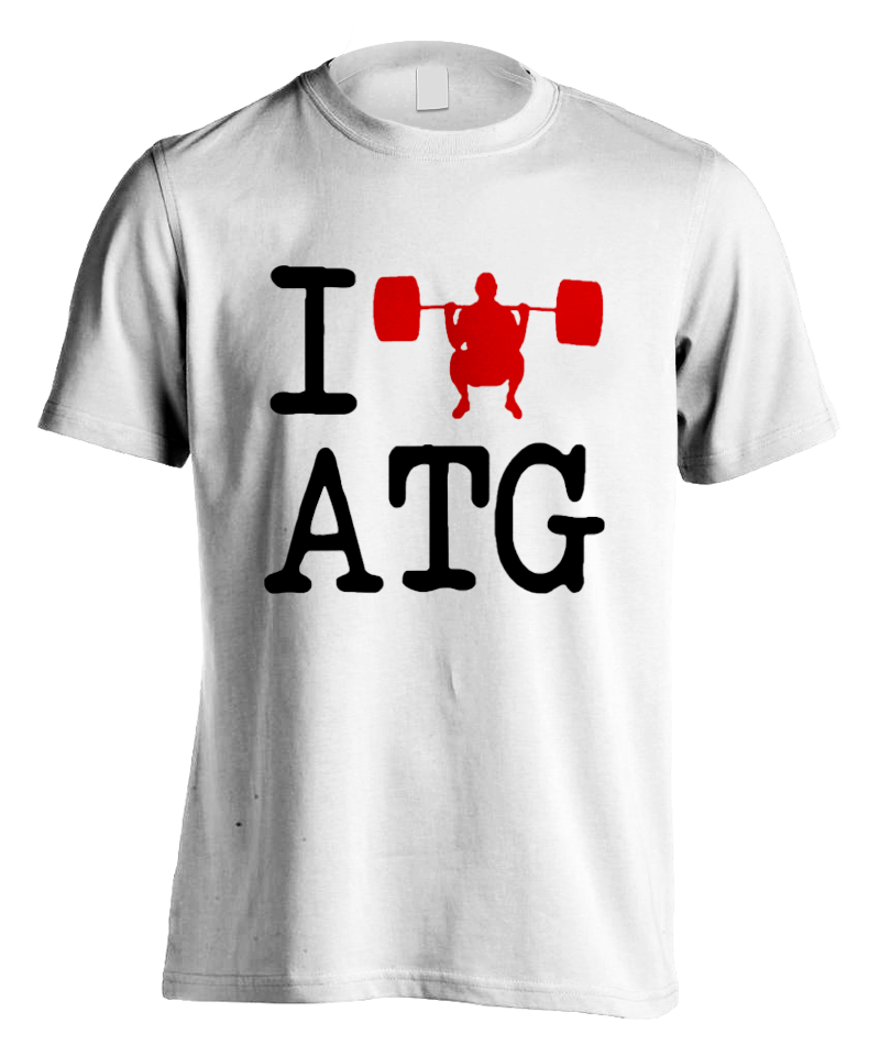 white "I Squat ATG" T-Shirt